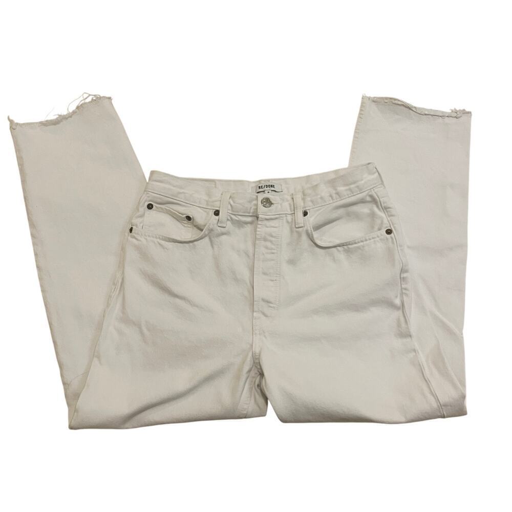 RE/DONE High Rise Stove Pipe Jeans | White Denim, 100% Cotton, 29, MSRP $265 - Picture 4 of 8